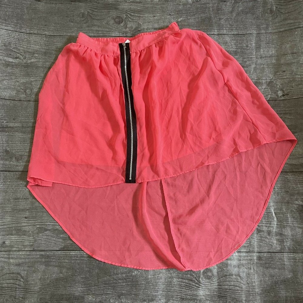 Girl’s D-Signed High Low Zipper Front Skirt Large